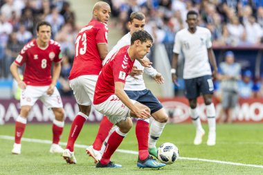 Moskova, Rusya - Temmuz, 2018: Spartak stadyumu, FIFA Dünya Kupası oyunu.