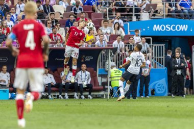 Moskova, Rusya - Temmuz, 2018: Spartak stadyumu, FIFA Dünya Kupası oyunu.