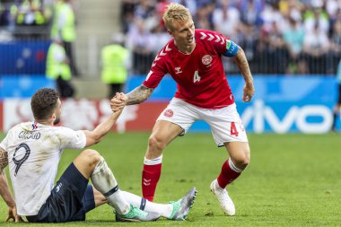 Moskova, Rusya - Temmuz, 2018: Spartak stadyumu, FIFA Dünya Kupası oyunu.