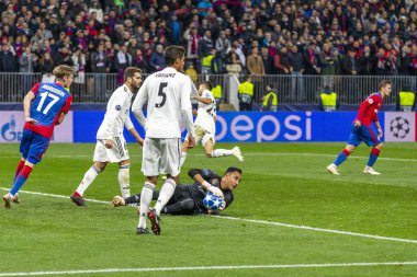 Moskova, Rusya -, 02.10.2018: Luzhniki Stadı, CSKA Moskova - Real Madrid Uefa Şampiyonlar Ligi oyunu.