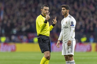 Moskova, Rusya -, 02.10.2018: Luzhniki Stadı, CSKA Moskova - Real Madrid Uefa Şampiyonlar Ligi oyunu.