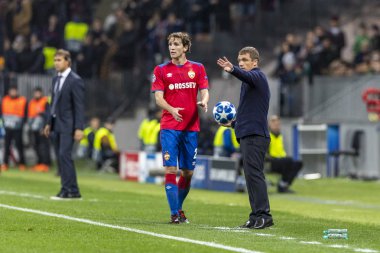 Moskova, Rusya -, 02.10.2018: Luzhniki Stadı, CSKA Moskova - Real Madrid Uefa Şampiyonlar Ligi oyunu.