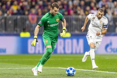 Moskova, Rusya -, 02.10.2018: Luzhniki Stadı, CSKA Moskova - Real Madrid Uefa Şampiyonlar Ligi oyunu.