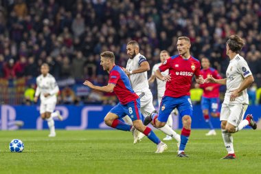 Moskova, Rusya -, 02.10.2018: Luzhniki Stadı, CSKA Moskova - Real Madrid Uefa Şampiyonlar Ligi oyunu.