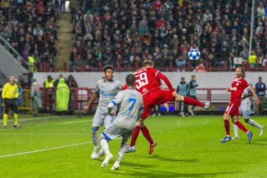 Moskova, Rusya -, 03.10.2018: Uefa Şampiyonlar Ligi oyunu Rzd Arena, Lokomotiv - Schalke 04.