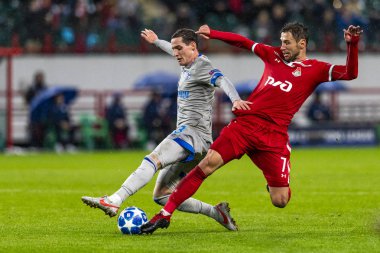 Moskova, Rusya -, 03.10.2018: Uefa Şampiyonlar Ligi oyunu Rzd Arena, Lokomotiv - Schalke 04.