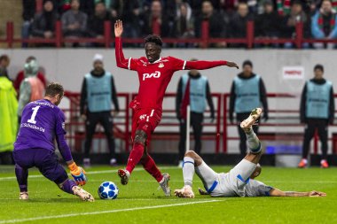 Moskova, Rusya -, 03.10.2018: Uefa Şampiyonlar Ligi oyunu Rzd Arena, Lokomotiv - Schalke 04.