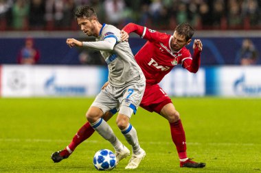 Moskova, Rusya -, 03.10.2018: Uefa Şampiyonlar Ligi oyunu Rzd Arena, Lokomotiv - Schalke 04.