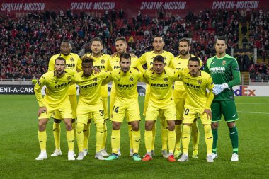 Moskova, Rusya -, 04.10.2018: Spartak stadyumu, Spartak Moskova (Moskova) - Villarreal Cf Uefa Avrupa Ligi maçında.