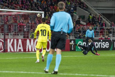 Moskova, Rusya -, 04.10.2018: Spartak stadyumu, Spartak Moskova (Moskova) - Villarreal Cf Uefa Avrupa Ligi maçında.