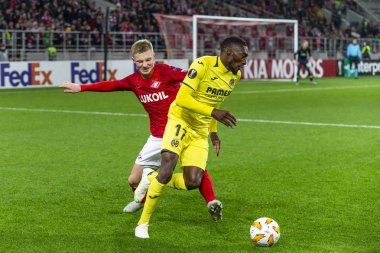 Moskova, Rusya -, 04.10.2018: Spartak stadyumu, Spartak Moskova (Moskova) - Villarreal Cf Uefa Avrupa Ligi maçında.