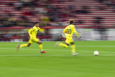 Moskova, Rusya -, 04.10.2018: Spartak stadyumu, Spartak Moskova (Moskova) - Villarreal Cf Uefa Avrupa Ligi maçında.
