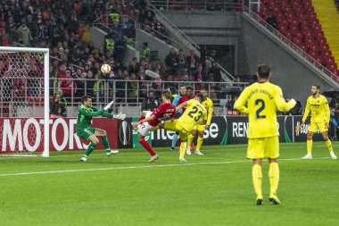 Moskova, Rusya -, 04.10.2018: Spartak stadyumu, Spartak Moskova (Moskova) - Villarreal Cf Uefa Avrupa Ligi maçında.