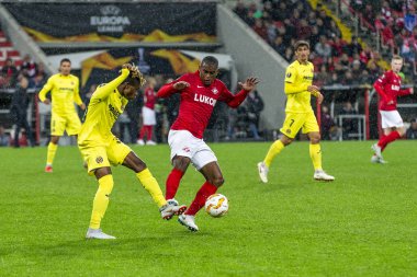Moskova, Rusya -, 04.10.2018: Spartak stadyumu, Spartak Moskova (Moskova) - Villarreal Cf Uefa Avrupa Ligi maçında.