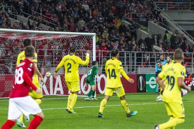 Moskova, Rusya -, 04.10.2018: Spartak stadyumu, Spartak Moskova (Moskova) - Villarreal Cf Uefa Avrupa Ligi maçında.