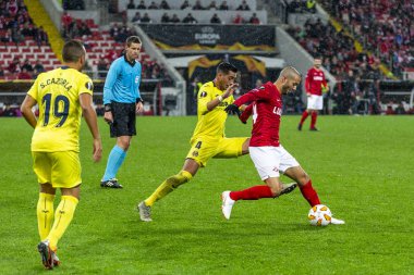 Moskova, Rusya -, 04.10.2018: Spartak stadyumu, Spartak Moskova (Moskova) - Villarreal Cf Uefa Avrupa Ligi maçında.