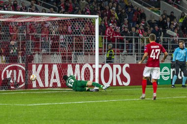 Moskova, Rusya -, 04.10.2018: Spartak stadyumu, Spartak Moskova (Moskova) - Villarreal Cf Uefa Avrupa Ligi maçında.