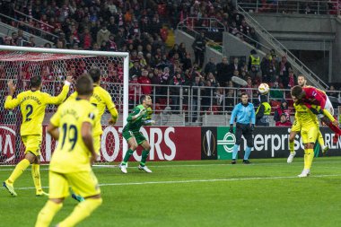 Moskova, Rusya -, 04.10.2018: Spartak stadyumu, Spartak Moskova (Moskova) - Villarreal Cf Uefa Avrupa Ligi maçında.
