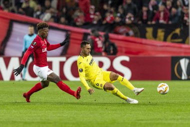 Moskova, Rusya -, 04.10.2018: Spartak stadyumu, Spartak Moskova (Moskova) - Villarreal Cf Uefa Avrupa Ligi maçında.