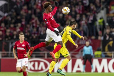 Moskova, Rusya -, 04.10.2018: Spartak stadyumu, Spartak Moskova (Moskova) - Villarreal Cf Uefa Avrupa Ligi maçında.