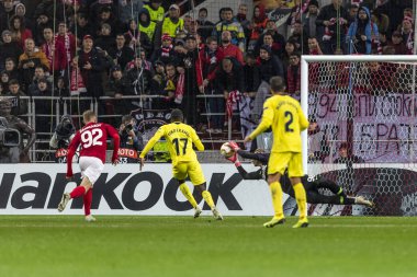 Moskova, Rusya -, 04.10.2018: Spartak stadyumu, Spartak Moskova (Moskova) - Villarreal Cf Uefa Avrupa Ligi maçında.