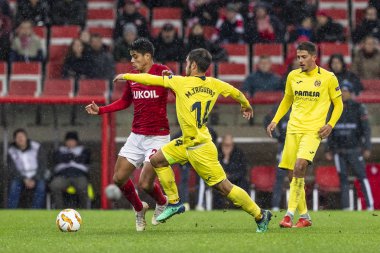 Moskova, Rusya -, 04.10.2018: Spartak stadyumu, Spartak Moskova (Moskova) - Villarreal Cf Uefa Avrupa Ligi maçında.