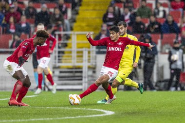 Moskova, Rusya -, 04.10.2018: Spartak stadyumu, Spartak Moskova (Moskova) - Villarreal Cf Uefa Avrupa Ligi maçında.