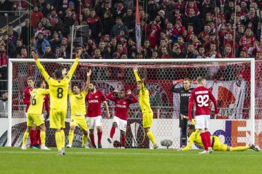 Moskova, Rusya -, 04.10.2018: Spartak stadyumu, Spartak Moskova (Moskova) - Villarreal Cf Uefa Avrupa Ligi maçında.