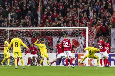 Moskova, Rusya -, 04.10.2018: Spartak stadyumu, Spartak Moskova (Moskova) - Villarreal Cf Uefa Avrupa Ligi maçında.