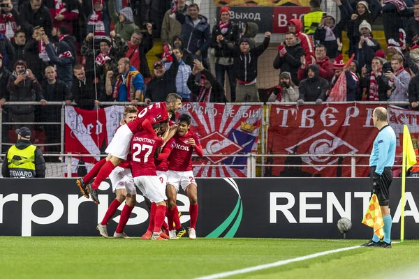 Moskou Rusland 2018 Uefa Europa League Spel Bij Spartak Stadion — Stockfoto