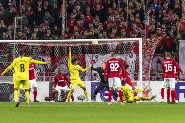 Moscú Rusia 2018 Partido Uefa Europa League Spartak Stadium Spartak —  Fotos de Stock