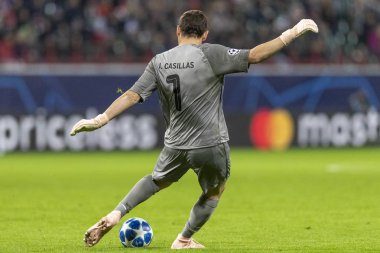 Moskova, Rusya -, 24.10.2018: Uefa Şampiyonlar Ligi oyunu Rzd Arena, Lokomotiv (Moskova) Portu (Portu) kalecisi Iker Casillas Fernndez.