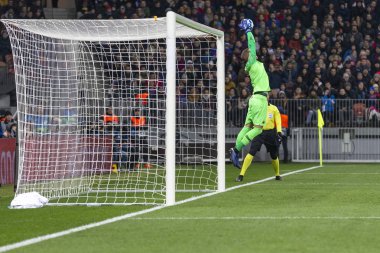 Moskova, Rusya -, 07.11.2018: Uefa Şampiyonlar Ligi maçında Luzhniki Stadı, Cska Moskova - Roma, Roma kaleci - Robin Olsen.