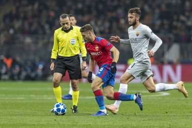 Moskova, Rusya -, 02.10.2018: Luzhniki Stadı, Cska Moskova - Roma maçında Uefa Şampiyonlar Ligi.