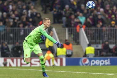 Moskova, Rusya -, 07.11.2018: Uefa Şampiyonlar Ligi maçında Luzhniki Stadı, Cska Moskova - Roma, Roma kaleci - Robin Olsen.