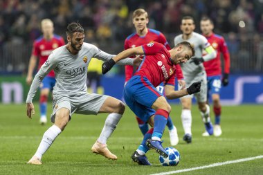 Moskova, Rusya -, 02.10.2018: Luzhniki Stadı, Cska Moskova - Roma maçında Uefa Şampiyonlar Ligi.