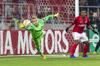 Moskova, Rusya -, 08.11.2018: Avrupa Ligi - G Grubu, Spartak Moskova Rakip Rangers