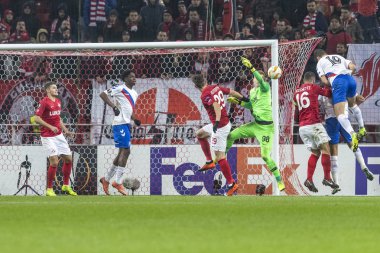 Moskova, Rusya -, 08.11.2018: Avrupa Ligi - G Grubu, Spartak Moskova Rakip Rangers