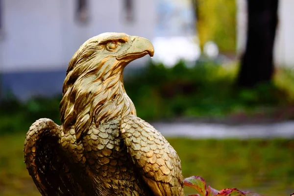 Orgulloso Águila Congelada Está Majestuosamente Cubierta Oro —  Fotos de Stock