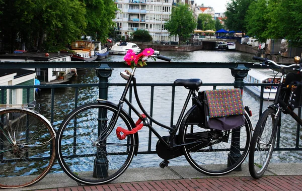 Bicicletas Amsterdam Día Nublado —  Fotos de Stock