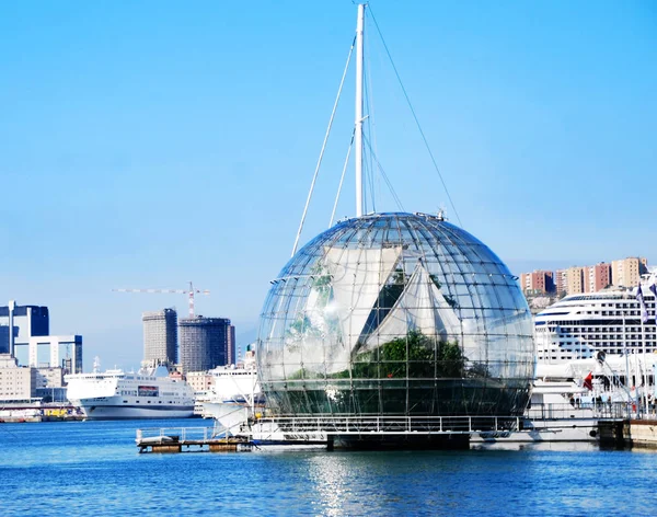 Biosphere Renzo Piano Port Genoa Italy — Stock Photo, Image