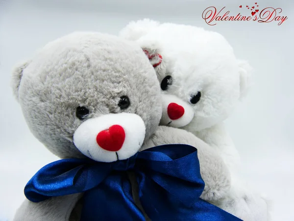 Couple Teddy Bear Love Valentine Day — Stock Photo, Image