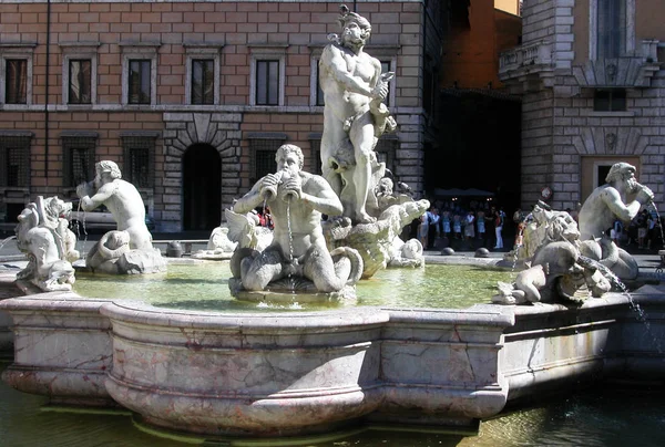 Fuente Del Moro Fontana Del Moro Piazza Navona Roma Italia — Foto de Stock