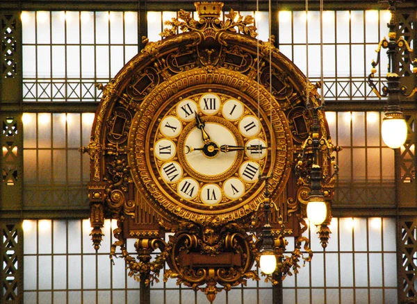Clock Old Railway Station Musee Orsay Paris France — Stock Photo, Image