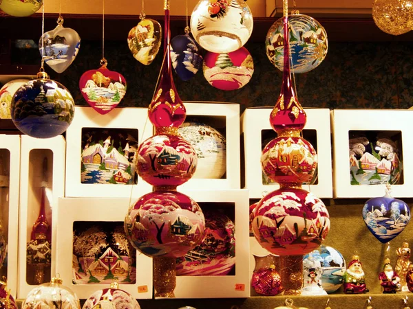 Traditional Handmade Decorations Christmas Tree Markets Saint Lucia Bologna Santa — Stock Photo, Image