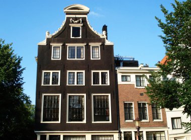  Tipik binalar Merkezi, Amsterdam, Hollanda                     