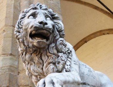 Aslan Loggia dei Lanzi, Piazza della Signoria, Floransa, İtalya