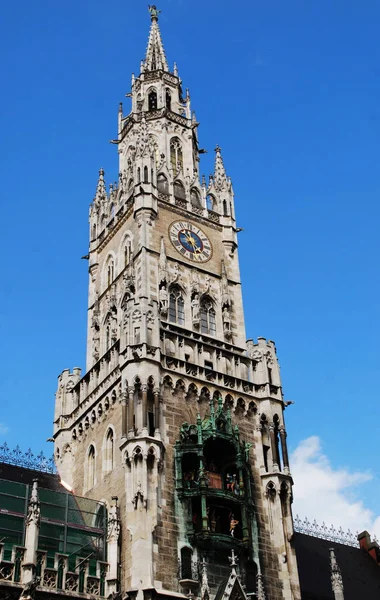 Der Turm Des Münchner Rathauses Bayern Deutschland — Stockfoto