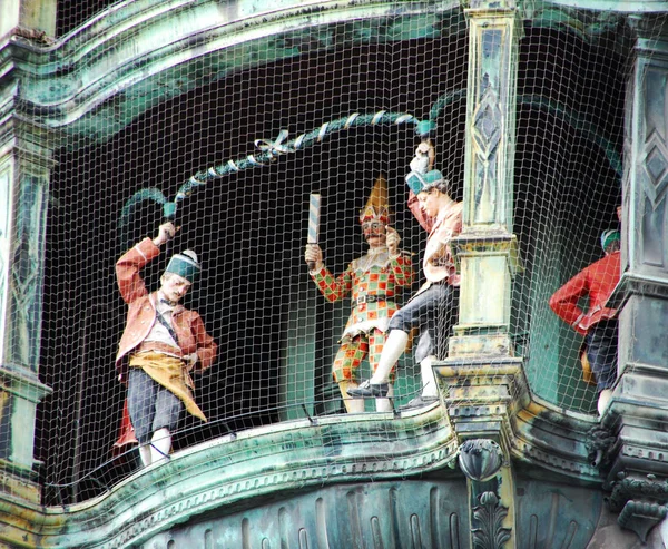 Rathaus Glockenspiel Munich Marienplatz Baviera Alemania — Foto de Stock