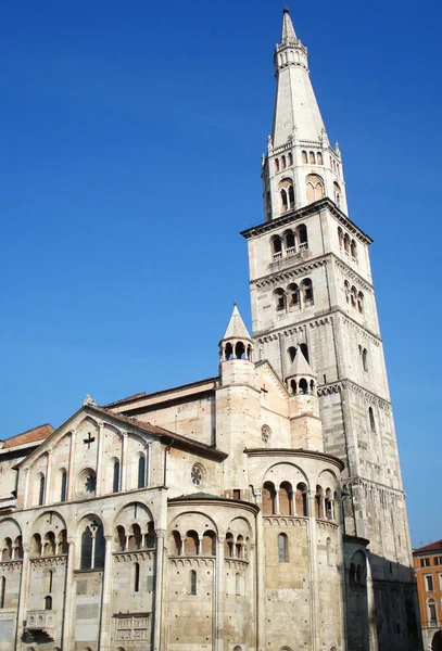 Catedral Modena Com Campanário Ghirlandina Itália — Fotografia de Stock